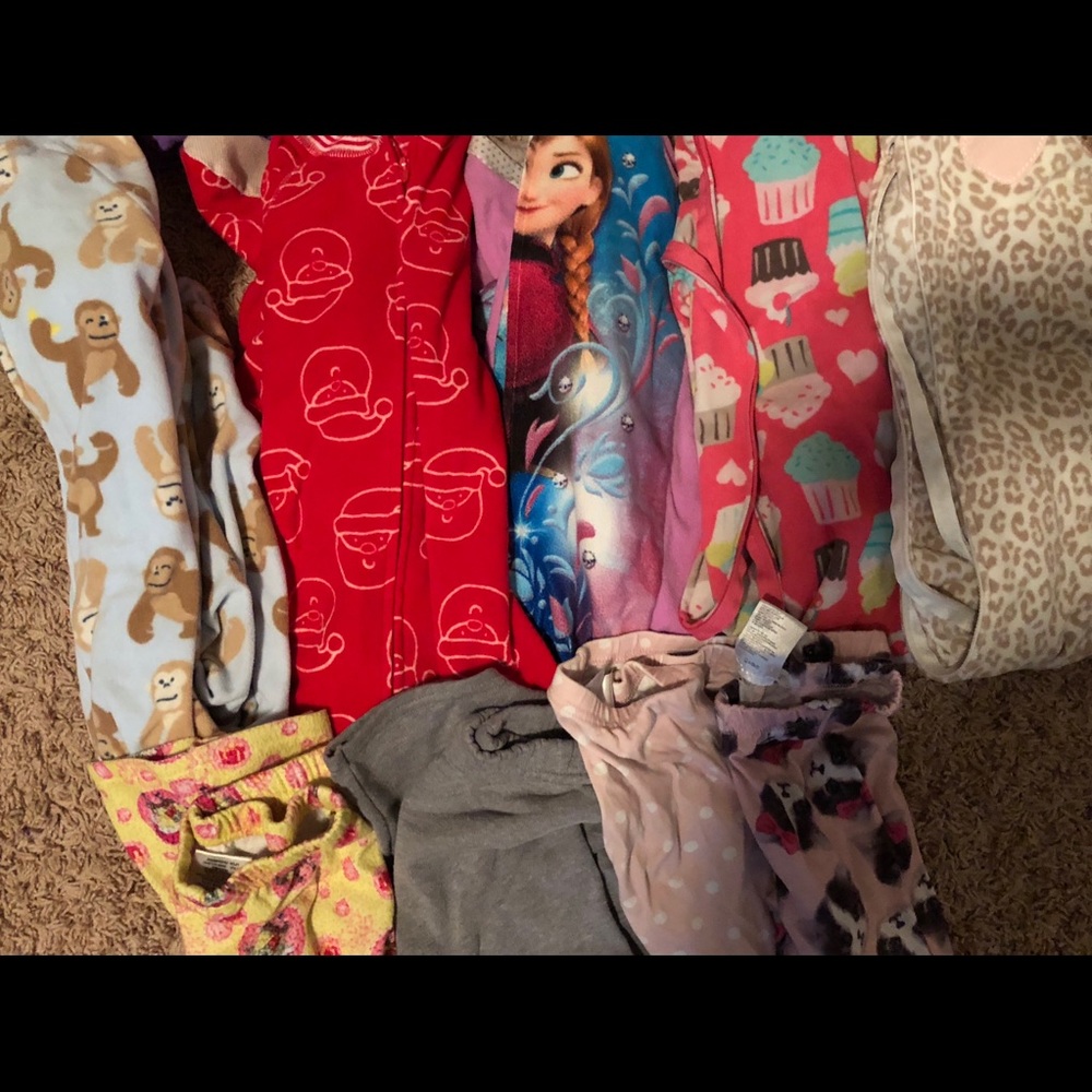 9 pieces winter clothing footie pajamas and pants